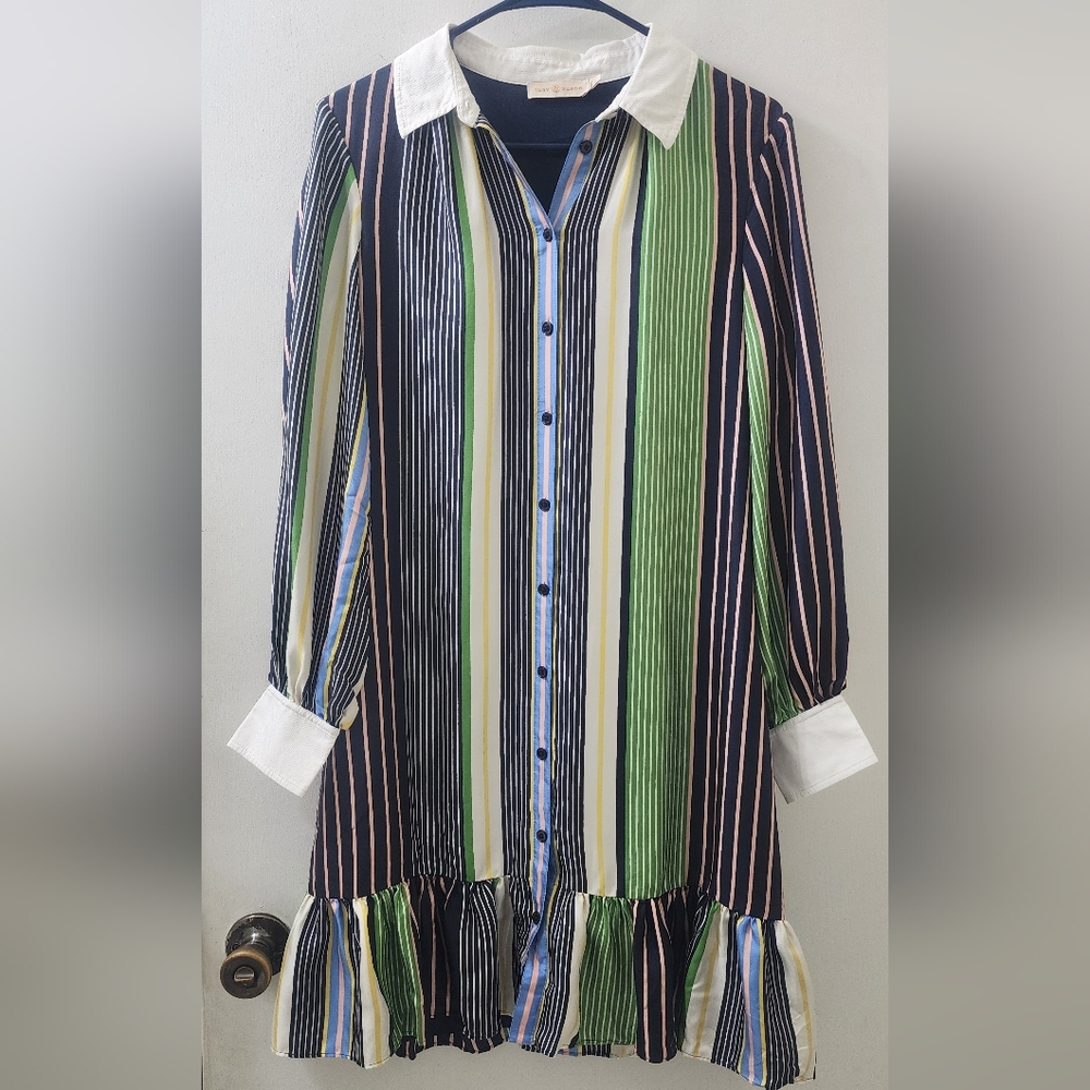 Tory Burch Navyβ and Cream Dress,size 2, Silk.